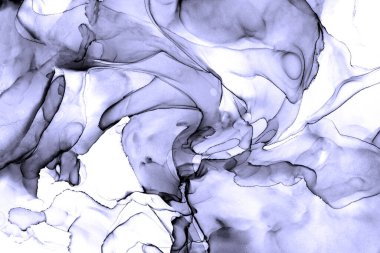 Alkol mürekkebi teknikli doğal akışkan resim. Yumuşak rüya renkleri şeffaf dalgalı çizgiler oluşturur.