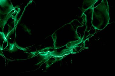 Alkol mürekkebi teknikli doğal akışkan resim. Yumuşak rüya renkleri şeffaf dalgalı çizgiler oluşturur.