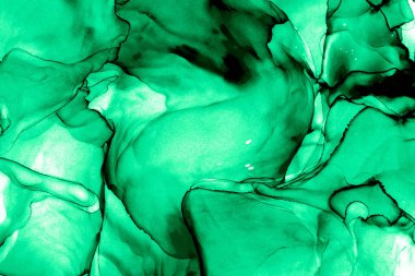 Alkol mürekkebi teknikli doğal akışkan resim. Yumuşak rüya renkleri şeffaf dalgalı çizgiler oluşturur.