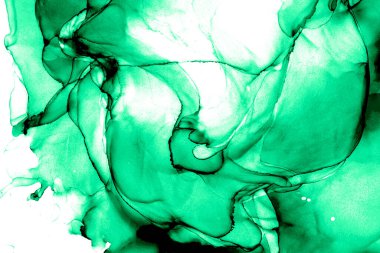 Alkol mürekkebi teknikli doğal akışkan resim. Yumuşak rüya renkleri şeffaf dalgalı çizgiler oluşturur.