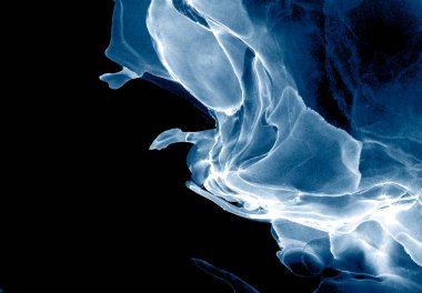 Alkol mürekkebi teknikli doğal akışkan resim. Yumuşak rüya renkleri şeffaf dalgalı çizgiler oluşturur.