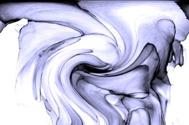 Alkol mürekkebi teknikli doğal akışkan resim. Yumuşak rüya renkleri şeffaf dalgalı çizgiler oluşturur.