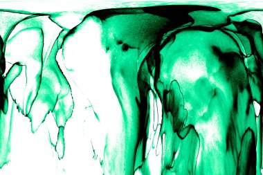 Alkol mürekkebi teknikli doğal akışkan resim. Yumuşak rüya renkleri şeffaf dalgalı çizgiler oluşturur.