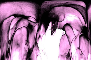 Alkol mürekkebi teknikli doğal akışkan resim. Yumuşak rüya renkleri şeffaf dalgalı çizgiler oluşturur.