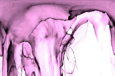 Alkol mürekkebi teknikli doğal akışkan resim. Yumuşak rüya renkleri şeffaf dalgalı çizgiler oluşturur.
