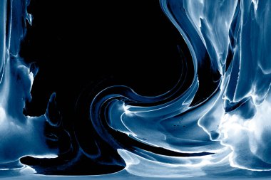 Alkol mürekkebi teknikli doğal akışkan resim. Yumuşak rüya renkleri şeffaf dalgalı çizgiler oluşturur.