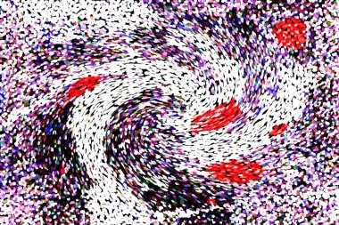 Dalgalı çizgiler. Soyut çizgiler. Doku arka planı. düzensiz desen. Şık modern. Pop sanat. Nokta etkisi. Ritmik gürültü parçacıkları. Paket için desen. Renkli vuruşlu duvar kağıdı.