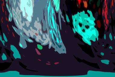 Modern tasarım çizimi. Çizgi ve renk bloğu geometrik şekiller. Pop sanat