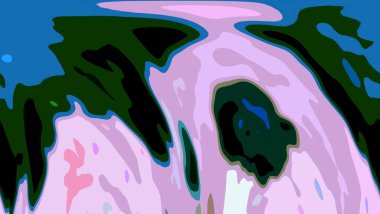 Modern tasarım çizimi. Çizgi ve renk bloğu geometrik şekiller. Pop sanat