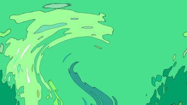 Modern tasarım çizimi. Çizgi ve renk bloğu geometrik şekiller. Pop sanat