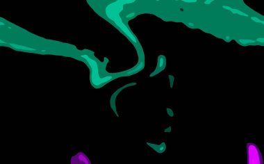 Modern tasarım çizimi. Çizgi ve renk bloğu geometrik şekiller. Pop sanat