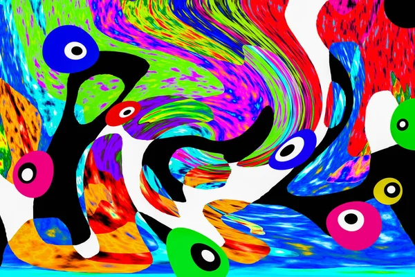 Colorful Wavy Shapes Lines Geometric Patterns Bright Colors Abstract Background — Φωτογραφία Αρχείου