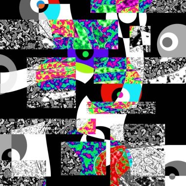 Renkli dalgalı şekiller, çizgiler, geometrik desenler, parlak renkler, soyut arkaplan