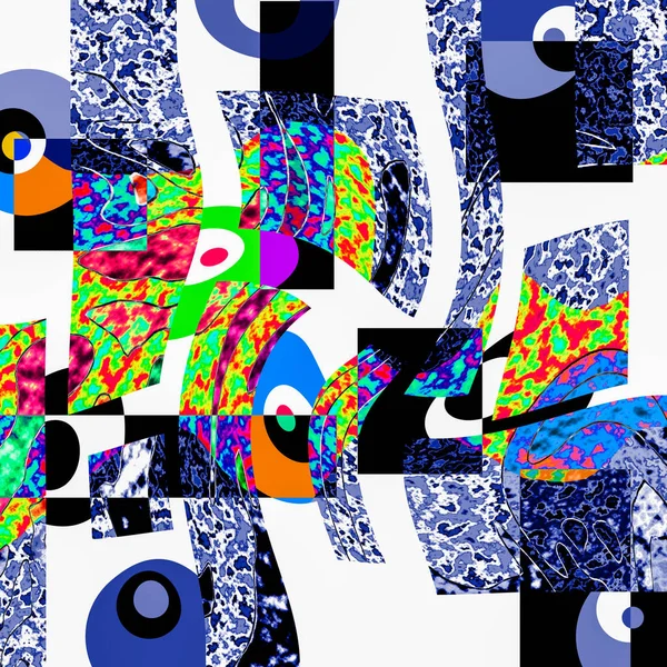 Цветные Волнистые Формы Линии Геометрические Узоры Яркие Цвета Абстрактный Фон — стоковое фото