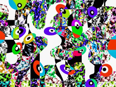 Renkli dalgalı şekiller, çizgiler, geometrik desenler, parlak renkler, soyut arkaplan