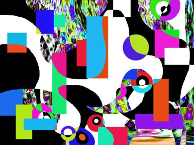 Renkli dalgalı şekiller, çizgiler, geometrik desenler, parlak renkler, soyut arkaplan