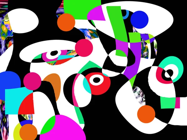 Цветные Волнистые Формы Линии Геометрические Узоры Яркие Цвета Абстрактный Фон — стоковое фото