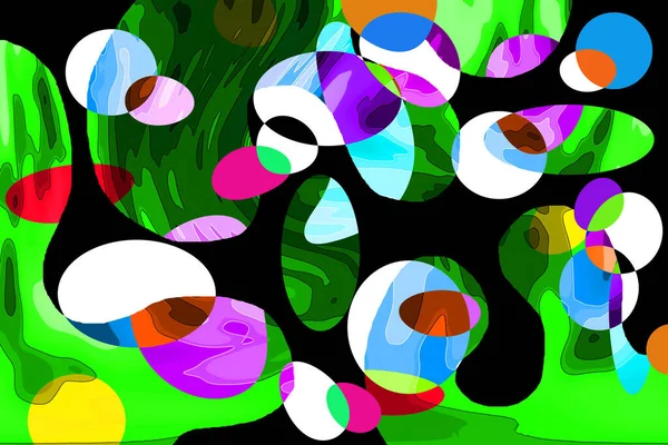 Kleurrijke Golvende Vormen Lijnen Geometrische Patronen Heldere Kleuren Abstracte Achtergrond — Stockfoto