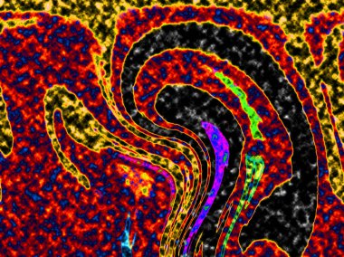 Dalgalı çizgiler. Soyut çizgiler. Doku arka planı. düzensiz desen. Şık modern. Pop sanat. Nokta etkisi. Ritmik gürültü parçacıkları. Paket için desen. Renkli vuruşlu duvar kağıdı.