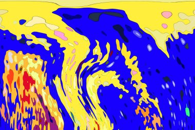Modern tasarım çizimi. Çizgi ve renk bloğu geometrik şekiller. Pop sanat