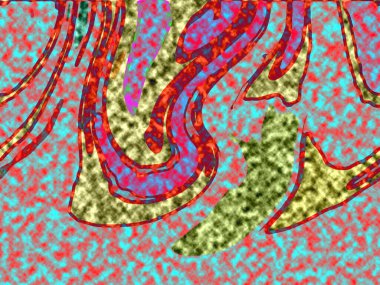 Modern tasarım çizimi. Çizgi ve renk bloğu geometrik şekiller. Pop sanat