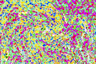 Elle çizilmiş dokuları olan yaratıcı, pürüzsüz desen. Soyut arkaplan. Puantiyeli desen. komik çizimler, noktalar, neşe, parti, çocuksu, renkli