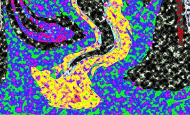 Modern tasarım çizimi. Çizgi ve renk bloğu geometrik şekiller. Pop sanat