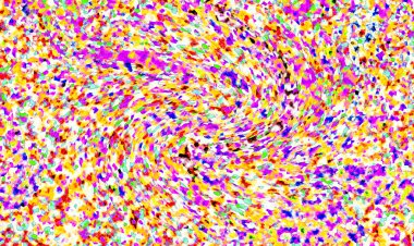 Elle çizilmiş dokuları olan yaratıcı, pürüzsüz desen. Soyut arkaplan. Puantiyeli desen. komik çizimler, noktalar, neşe, parti, çocuksu, renkli