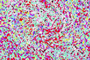 Elle çizilmiş dokuları olan yaratıcı, pürüzsüz desen. Soyut arkaplan. Puantiyeli desen. komik çizimler, noktalar, neşe, parti, çocuksu, renkli