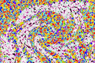 Elle çizilmiş dokuları olan yaratıcı, pürüzsüz desen. Soyut arkaplan. Puantiyeli desen. komik çizimler, noktalar, neşe, parti, çocuksu, renkli