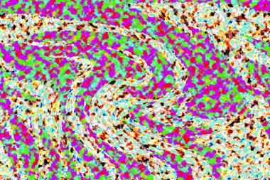 Elle çizilmiş dokuları olan yaratıcı, pürüzsüz desen. Soyut arkaplan. Puantiyeli desen. komik çizimler, noktalar, neşe, parti, çocuksu, renkli