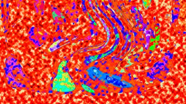 Renkli basit arka plan, dalgalı etkisi. Etkisi noktalarla. Ritmik ses parçacıklar. Tahıl doku. Renkli darbeleri ile duvar kağıdı. Duvar iç tasarım, lockscreen, paket için desen