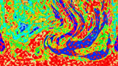 Renkli basit arka plan, dalgalı etkisi. Etkisi noktalarla. Ritmik ses parçacıklar. Tahıl doku. Renkli darbeleri ile duvar kağıdı. Duvar iç tasarım, lockscreen, paket için desen