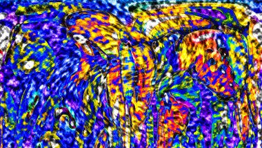 Modern tasarım çizimi. Çizgi ve renk bloğu geometrik şekiller. Pop sanat