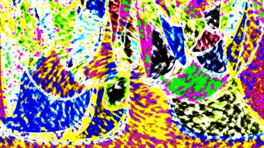 Modern tasarım çizimi. Çizgi ve renk bloğu geometrik şekiller. Pop sanat