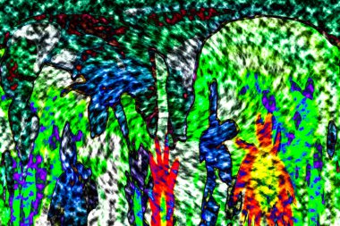 Modern tasarım çizimi. Çizgi ve renk bloğu geometrik şekiller. Pop sanat