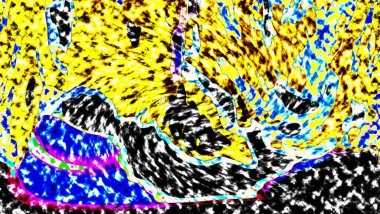 Modern tasarım çizimi. Çizgi ve renk bloğu geometrik şekiller. Pop sanat