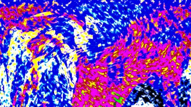 Modern tasarım çizimi. Çizgi ve renk bloğu geometrik şekiller. Pop sanat