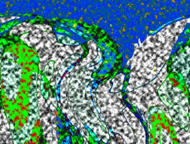 Modern tasarım çizimi. Çizgi ve renk bloğu geometrik şekiller. Pop sanat