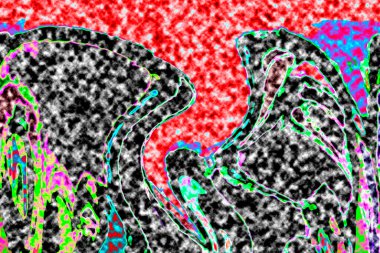Modern tasarım çizimi. Çizgi ve renk bloğu geometrik şekiller. Pop sanat