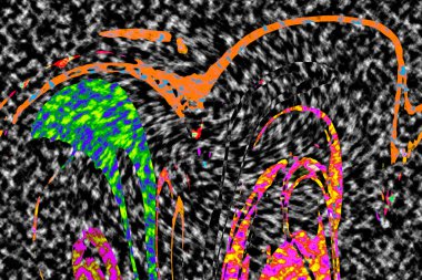 Modern tasarım çizimi. Çizgi ve renk bloğu geometrik şekiller. Pop sanat