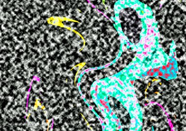 Modern tasarım çizimi. Çizgi ve renk bloğu geometrik şekiller. Pop sanat