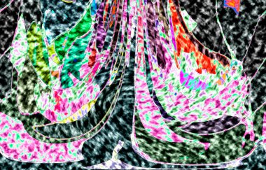 Modern tasarım çizimi. Çizgi ve renk bloğu geometrik şekiller. Pop sanat