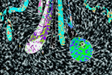 Modern tasarım çizimi. Çizgi ve renk bloğu geometrik şekiller. Pop sanat