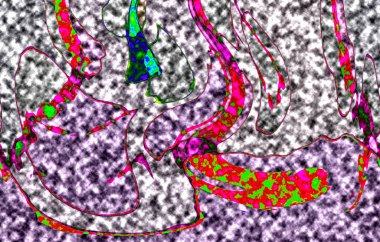 Modern tasarım çizimi. Çizgi ve renk bloğu geometrik şekiller. Pop sanat
