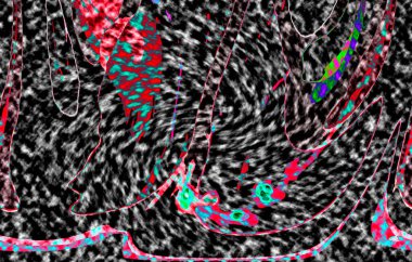 Modern tasarım çizimi. Çizgi ve renk bloğu geometrik şekiller. Pop sanat
