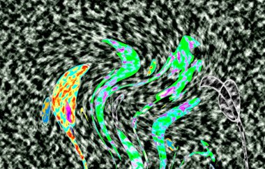 Modern tasarım çizimi. Çizgi ve renk bloğu geometrik şekiller. Pop sanat