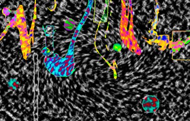 Modern tasarım çizimi. Çizgi ve renk bloğu geometrik şekiller. Pop sanat