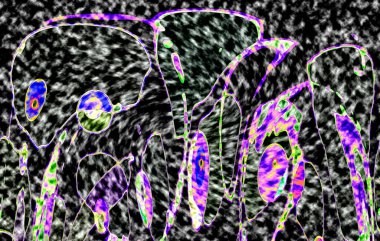 Modern tasarım çizimi. Çizgi ve renk bloğu geometrik şekiller. Pop sanat