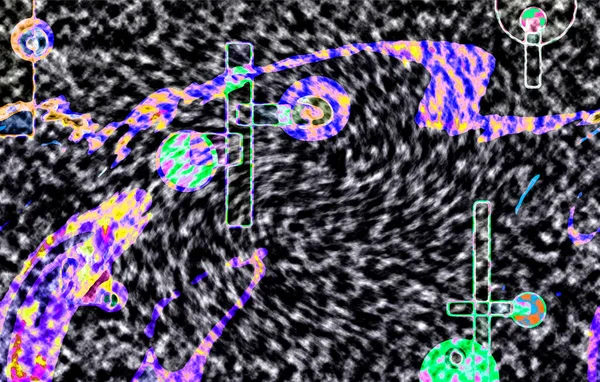Modern tasarım çizimi. Çizgi ve renk bloğu geometrik şekiller. Pop sanat